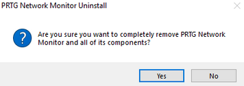 Uninstall PRTG Network Monitor Step 1