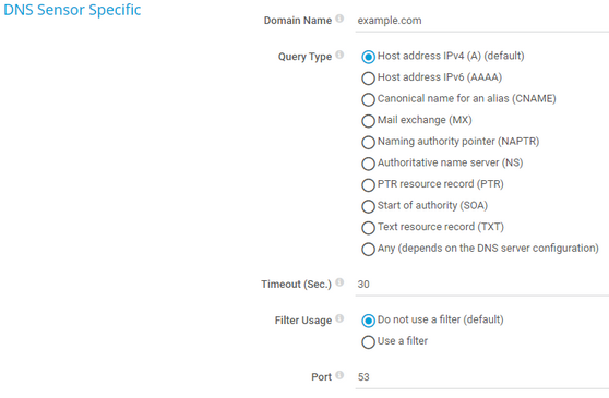 DNS Sensor Specific